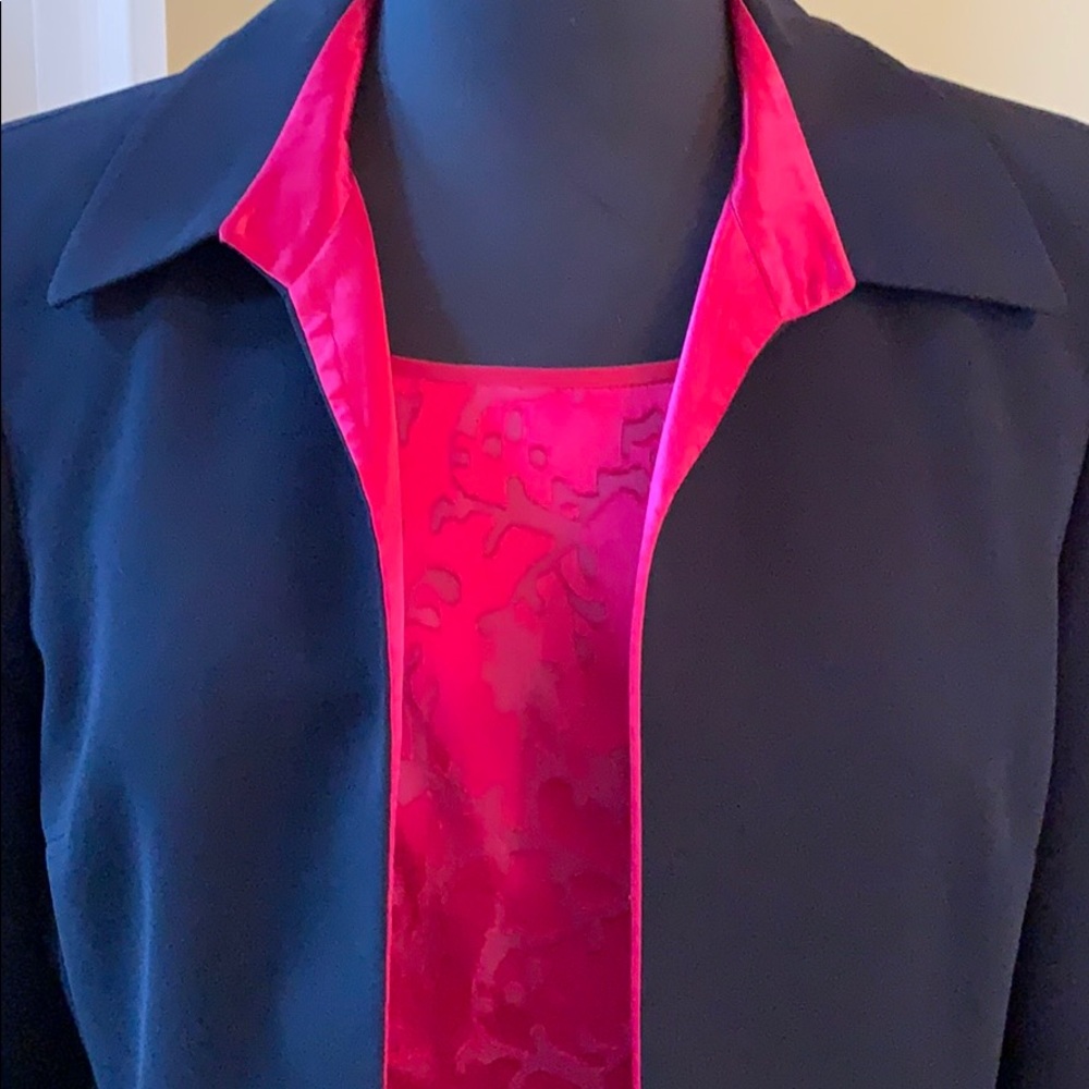 Beautiful contrast satin and Black jacket set